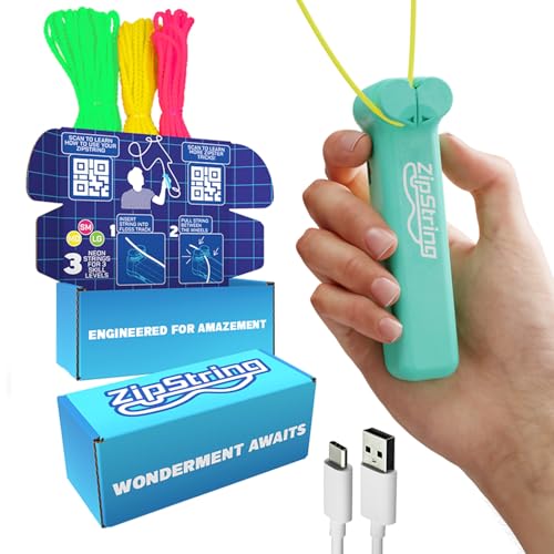 ZipString Original  As Seen on Shark Tank  Classic Rope Launcher Toy Perfect for Kids  Adults  Fly a String Loop in The Air for Endless Tricks  Fun Wonderment Awaits Aesthetic Aqua - Image 1