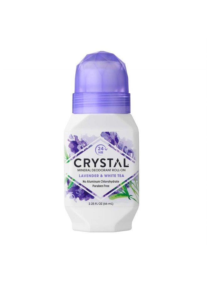 Crystal Mineral Deodorant Roll-On, Lavender & White Tea 2.25 oz (Pack of 10)