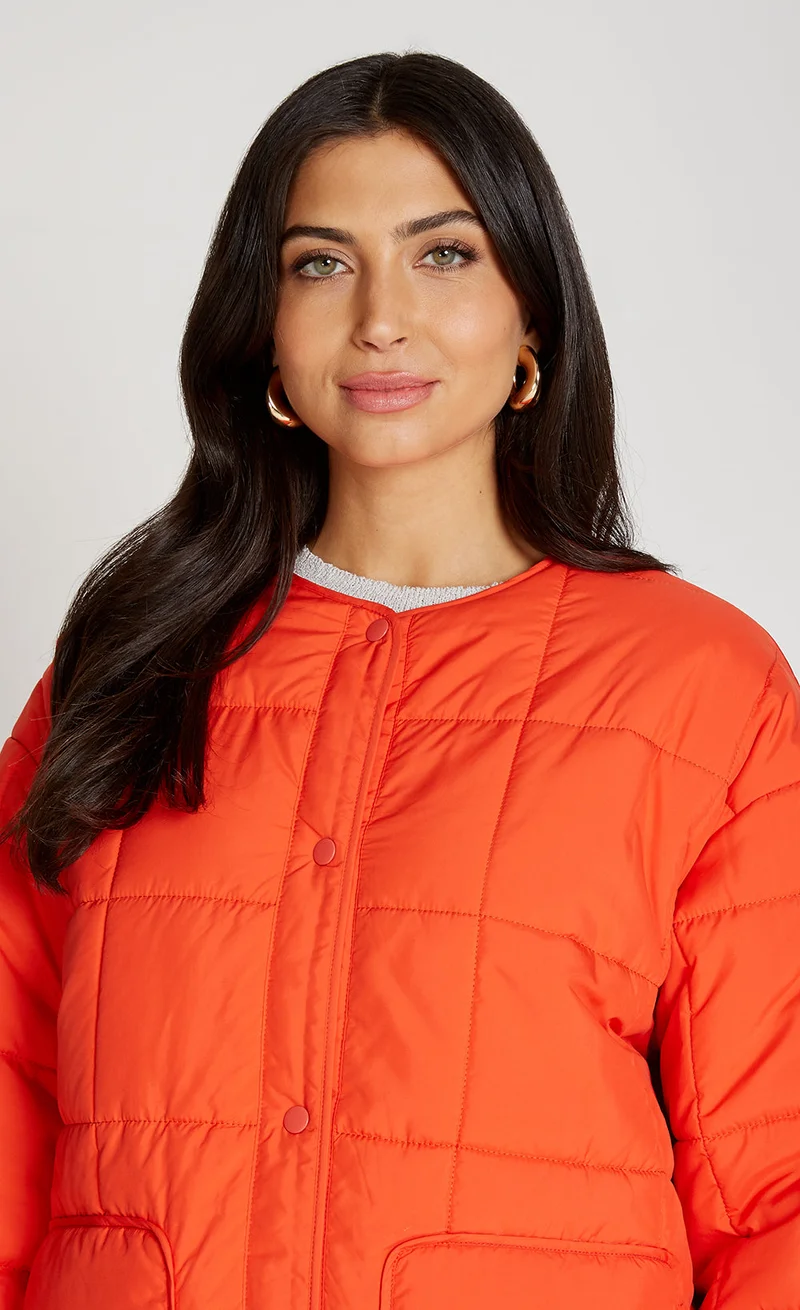 Little Mistress  Tomato Quilted Jacket for Women | Best Price UAE