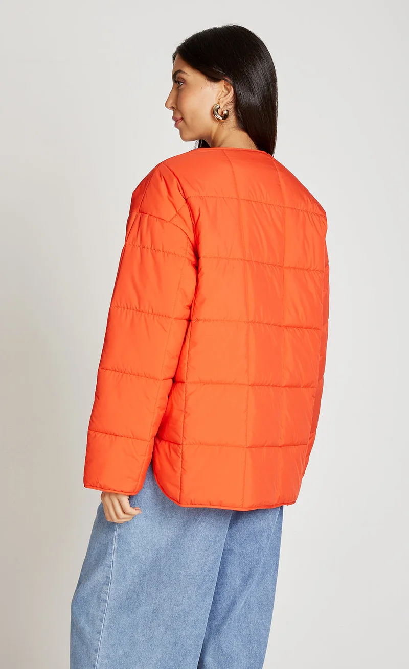 Little Mistress  Tomato Quilted Jacket for Women | Best Price UAE