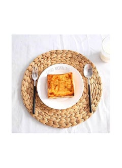 Generic Table Protection Finishing - Thermal Wicker Mat 38cm Round Wicker Coaster Imported Household Heat Insulation Straw Table Mat  - Image 1