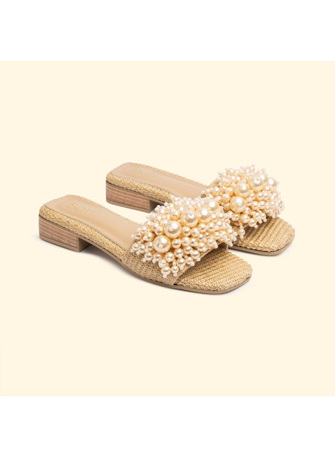 BOU SIRENA PEARL SLIDES - Golden Hour - Image 1