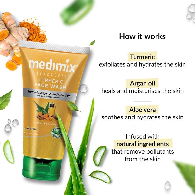 Medimix غسول الوجه بالأعشاب من ميديمكس بالكركم وزيت الأركان والصبار - 150 مل - Image 4