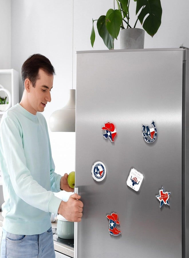 Konohan 12 Pcs Texas Keychain Magnet Set Texas Gifts Souvenirs Lone Star State Shaped Keychain Fridge Magnet Texas Collection - Image 5