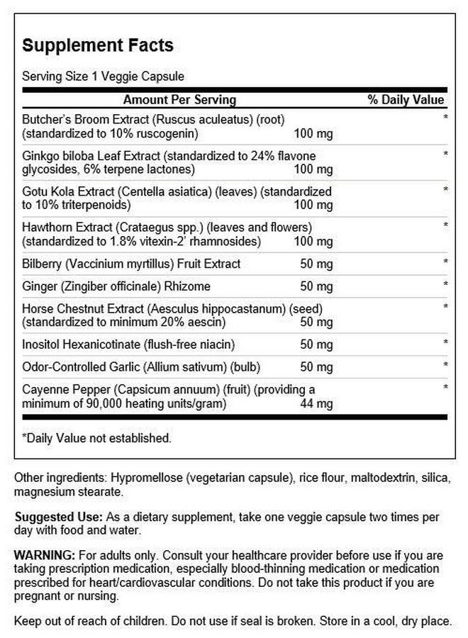 Swanson Circulation Essentials 60 Veg Capsules - Image 2