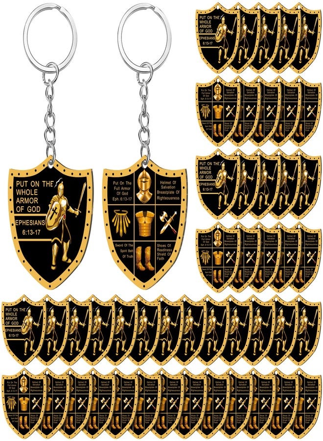 Sureio Christian Put on The Whole Armor of God Religious Christmas Gifts for Men Bulk Keychain Military Knight Favor Gift(48 Pcs,Armor) - Image 1