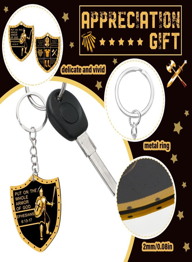 Sureio Christian Put on The Whole Armor of God Religious Christmas Gifts for Men Bulk Keychain Military Knight Favor Gift(48 Pcs,Armor) - Image 3