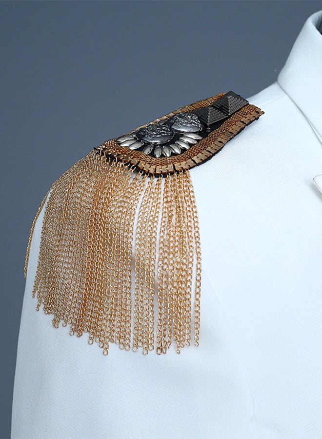 دبوس كتف بشرابة معدنية مرصعة بشرابة معدنية مع دبوس - Image 4