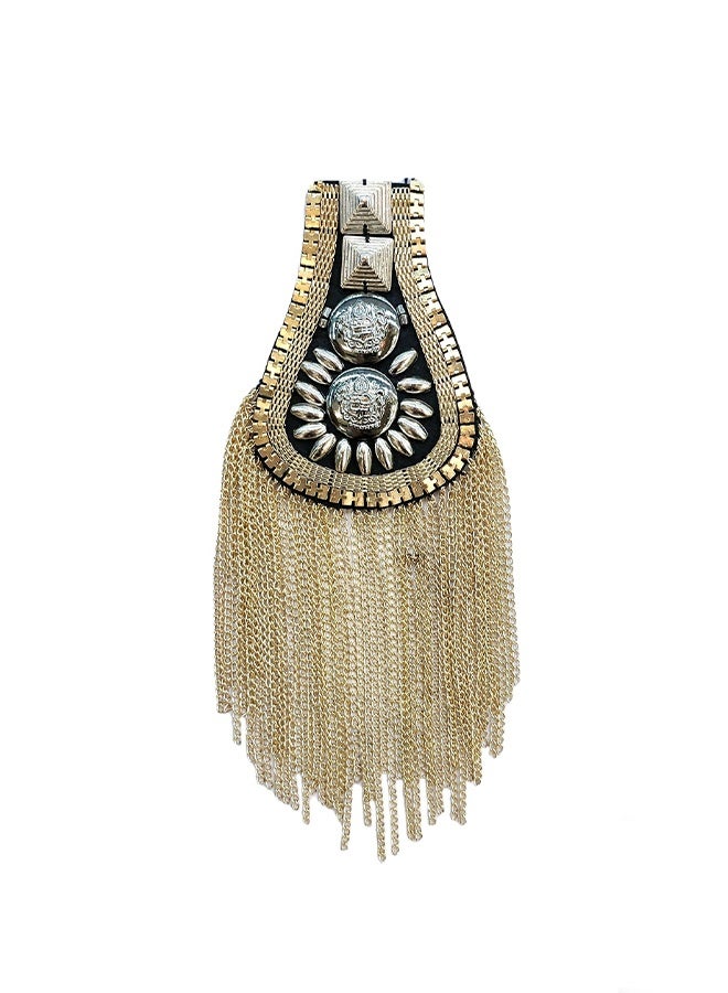 دبوس كتف بشرابة معدنية مرصعة بشرابة معدنية مع دبوس - Image 3