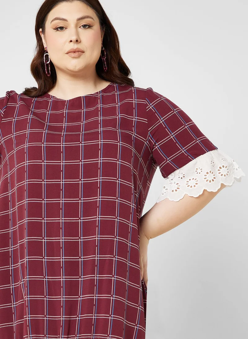 Ginger Plus Checkered A-Line Dress