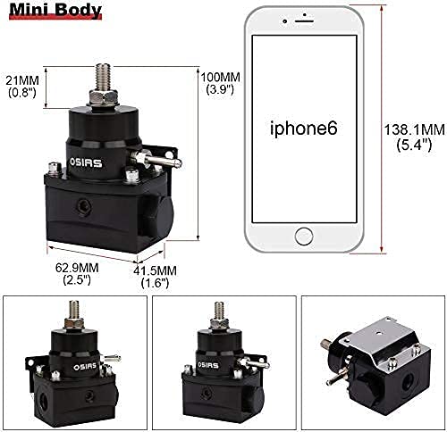 OSIAS طقم منظم ضغط الوقود الألمنيوم القابل للتعديل العالمي OSIAS + مقياس ضغط 160 Psi AN6-6AN لخط الوقود، موصلات خرطوم - Image 4