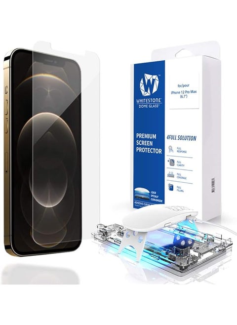 Dome Glass Screen Protector For Iphone 12 Pro Max (6.7"), Full Tempered Glass Shield With Liquid Dispersion Tech Easy To Install Kit Smart Phone Screen Guard One Pack