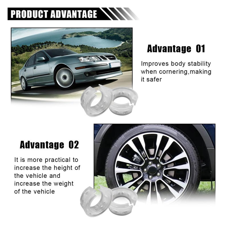 KITUREK 2PCS Car Suspension Shock Absorber, A Type Rubber Spring Booster Auto Buffers Power Cushion, Universal Car Spring Bumpers (C Type) - Image 4