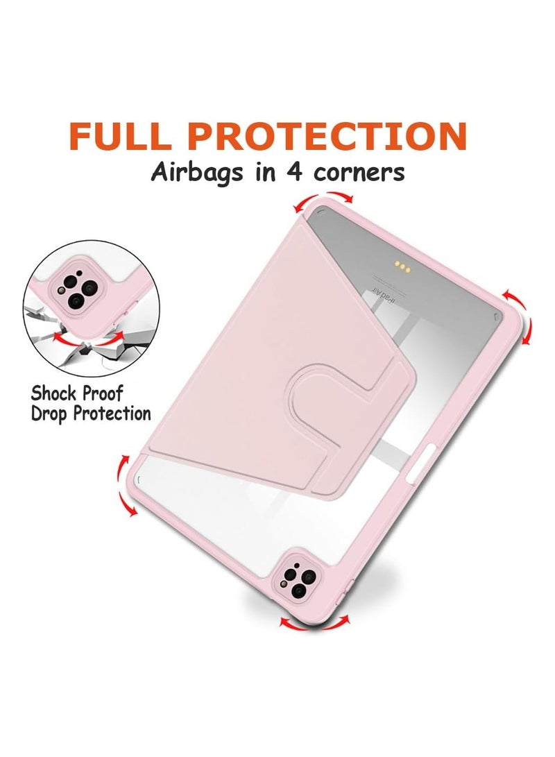 DUSALA Rotating Case for iPad Pro 13-Inch M4 (2024) with Pencil Holder,360 Degree Rotation Protective Stand Slim Cover Clear Back, Auto Wake/Sleep (iPad Pro 13) - Image 4
