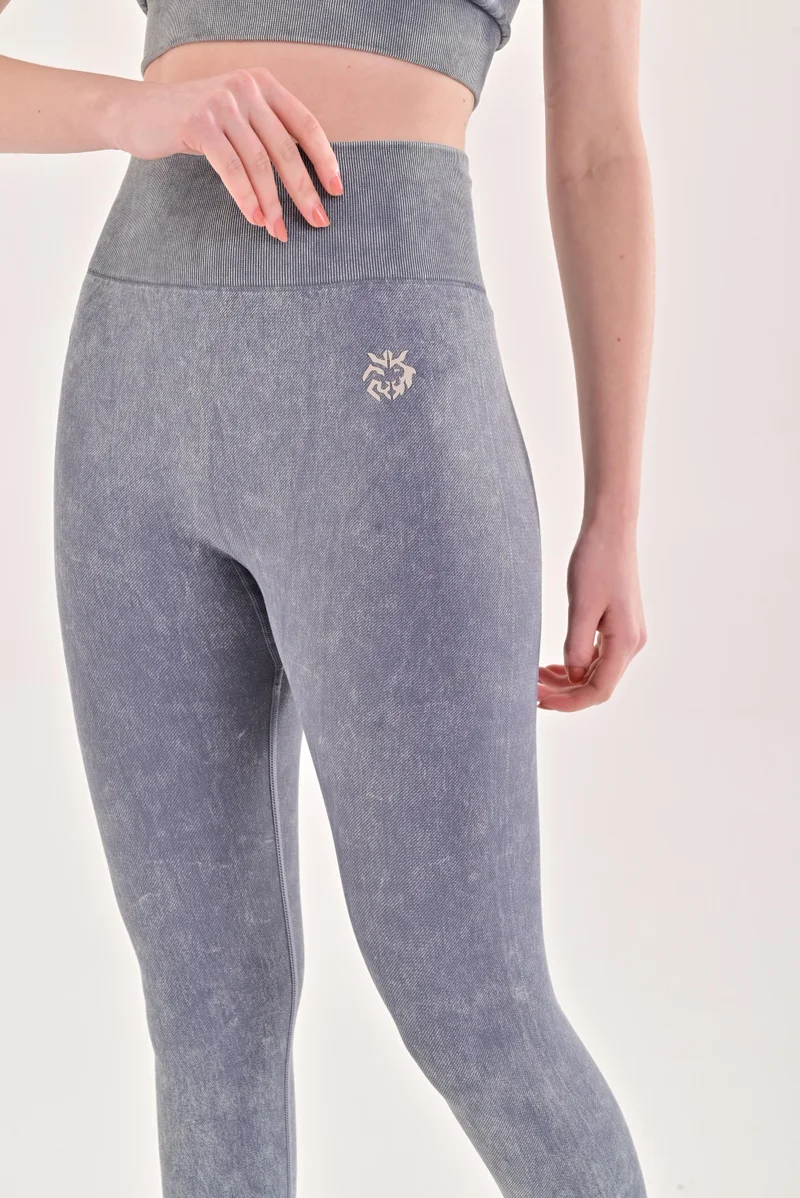 Esso5  Stonewash High Rise Leggings for Women | Best Price UAE