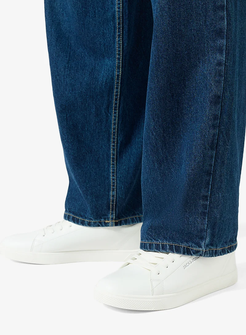 JACK & JONES White Detail:Silver Casual Low Top Sneakers for Men | Best Price UAE