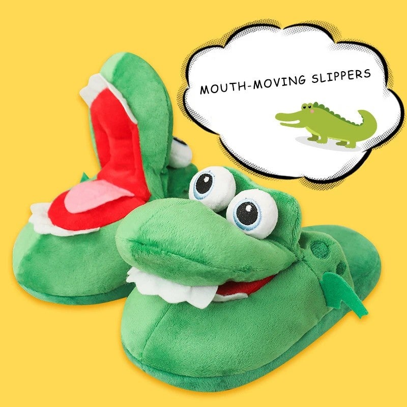 Y&D Unisex Adult & Kid Indoor Plush for Crocodile for Slippers Winter Warm Anti-slip Cotton Shoes with Open Mouth Cartoon Cute Cute - Image 4