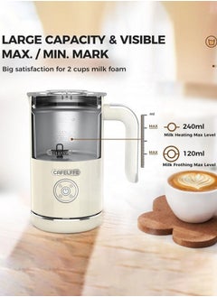 Cafelffe Electric Milk Frother, 4 IN 1 Automatic Milk Foamer, 8.5oz/240ml Hot and Cold Coffee Frother and Milk Warmer for Latte, Cappuccinos, Macchiato  - Image 3