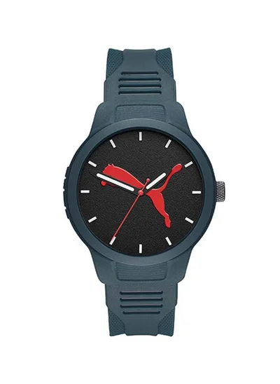 بوما Men's Analog Quartz Watch With Grey Blue Silicone Strap 5 ATM - PU P5023