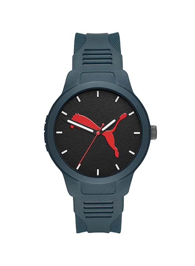 بوما Men's Analog Quartz Watch With Grey Blue Silicone Strap 5 ATM - PU P5023