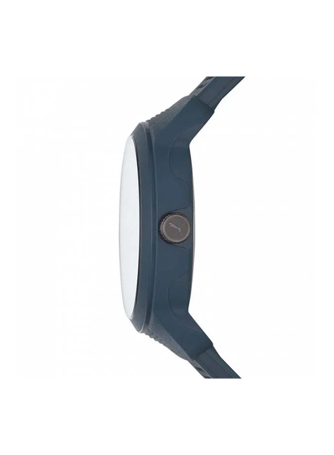 بوما Men's Analog Quartz Watch With Grey Blue Silicone Strap 5 ATM - PU P5023