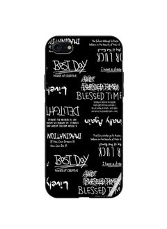 Protective Case Cover For Apple iPhone SE (2022) Alligraphy And Lettering Black Design Multicolour