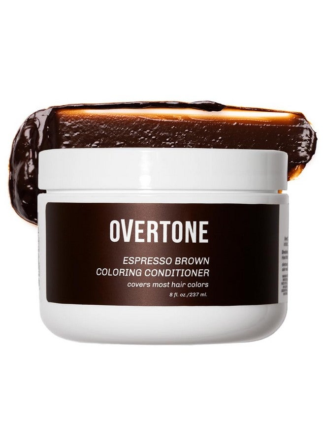 oVertone Haircare Color Depositing Conditioner - 8 oz Semi Permanent Hair Color with Shea Butter & Coconut Oil - Temporary Hair Color Dye - Vegan, Cruelty-Free - Espresso Brown. - Image 1