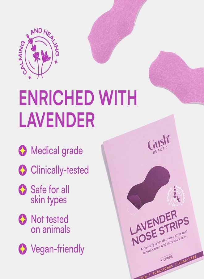 Gush Nose Pore Patches | Medical-Grade Hydrocolloid | Targets Pores & Pimples | Absorbs Oil Overnight | Vegan | Cruelty-Free | Facial Skin Care Products | 3 Pcs | Calming Lavender - Image 2