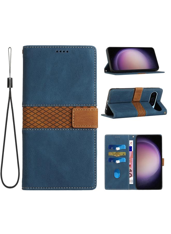 Zaboon Case For Google Pixel 9 / 9 Pro Grid Stitching Leather Phone Case with Lanyard - Image 1