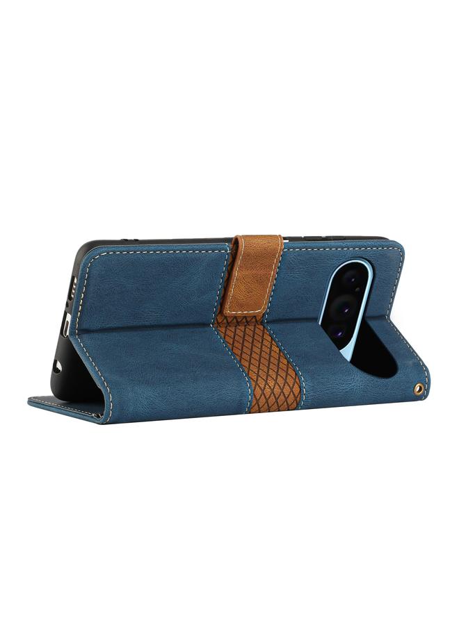 Zaboon Case For Google Pixel 9 / 9 Pro Grid Stitching Leather Phone Case with Lanyard - Image 5