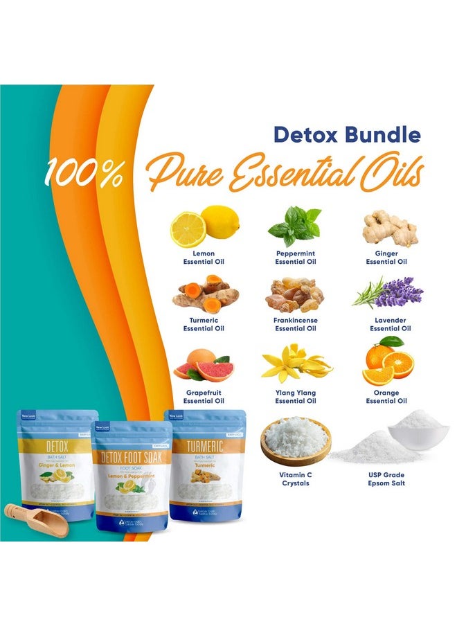 Better Bath Better Body Detox Bath Bundle (3Pack) Detox Bath Soak 2Lbs Detox Foot Soak 2Lbs Turmeric Bath Soak 2Lbs Usp Grade Epsom Salt Pure Essential Oils Plus Vitamin C Crystals (3Pack)  - Image 3