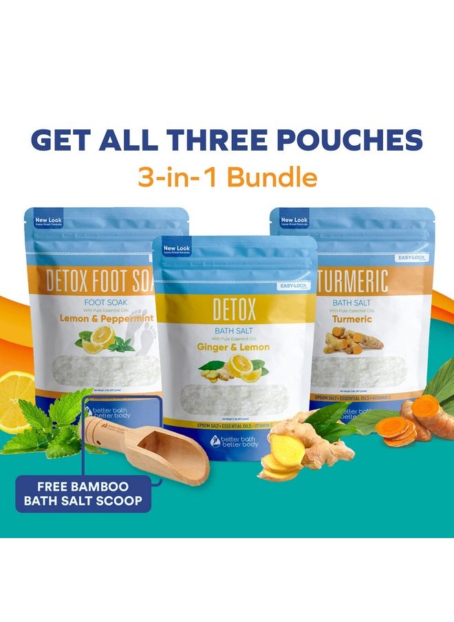 Better Bath Better Body Detox Bath Bundle (3Pack) Detox Bath Soak 2Lbs Detox Foot Soak 2Lbs Turmeric Bath Soak 2Lbs Usp Grade Epsom Salt Pure Essential Oils Plus Vitamin C Crystals (3Pack)  - Image 5