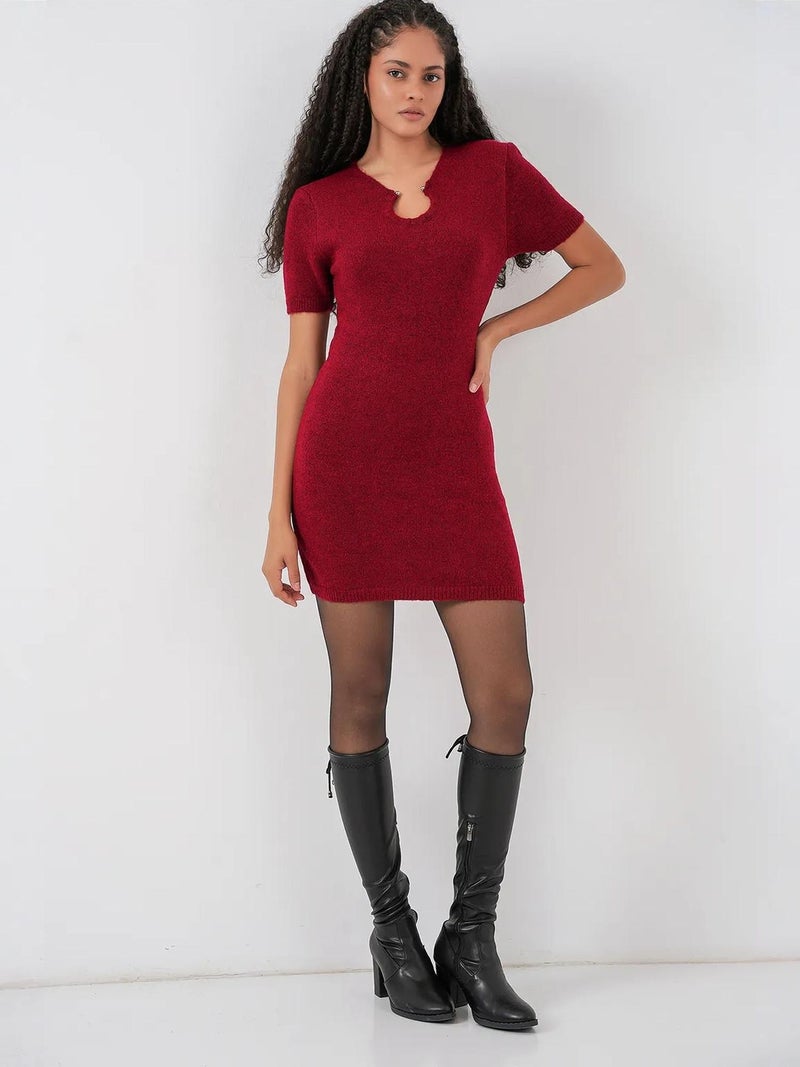 BIG DART BDART Accessory Detail Bodycon Mini Knitwear Dress - Image 2