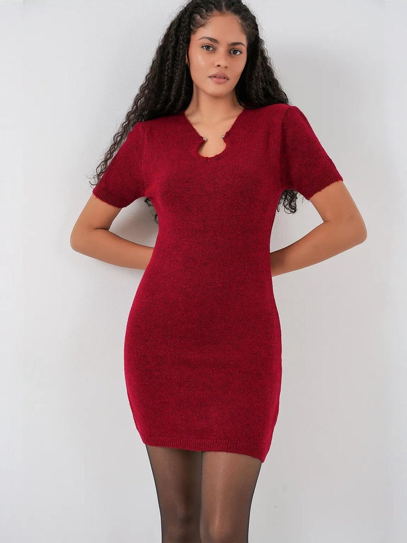 BIG DART BDART Accessory Detail Bodycon Mini Knitwear Dress - Image 1