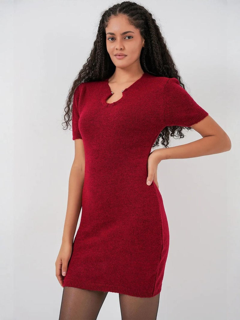 BIG DART BDART Accessory Detail Bodycon Mini Knitwear Dress - Image 4
