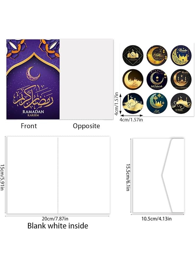 erorex - Special Season Cards With Envelopes And Stickers 24 Pack Assorted Blank Eid Mubarak Notes Box Set Muslim Holiday Cards Eid Mubarak Holiday Party Invitation 6X4In Blank Cards - Image 1