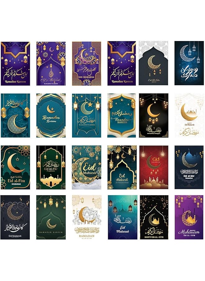 erorex - Special Season Cards With Envelopes And Stickers 24 Pack Assorted Blank Eid Mubarak Notes Box Set Muslim Holiday Cards Eid Mubarak Holiday Party Invitation 6X4In Blank Cards - Image 1