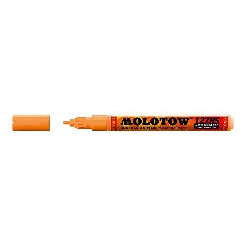 MOLOTOW ONE4ALL Acrylic Paint Marker, 2mm, Neon Orange Fluorescent, 1 Each (127.230) - Image 1