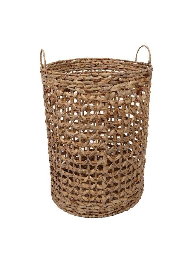 HoneyBee Cylindrical Portable Bamboo Laundry Basket with Handle Brown 60 x 40 x 40 cm SSB0123A-A