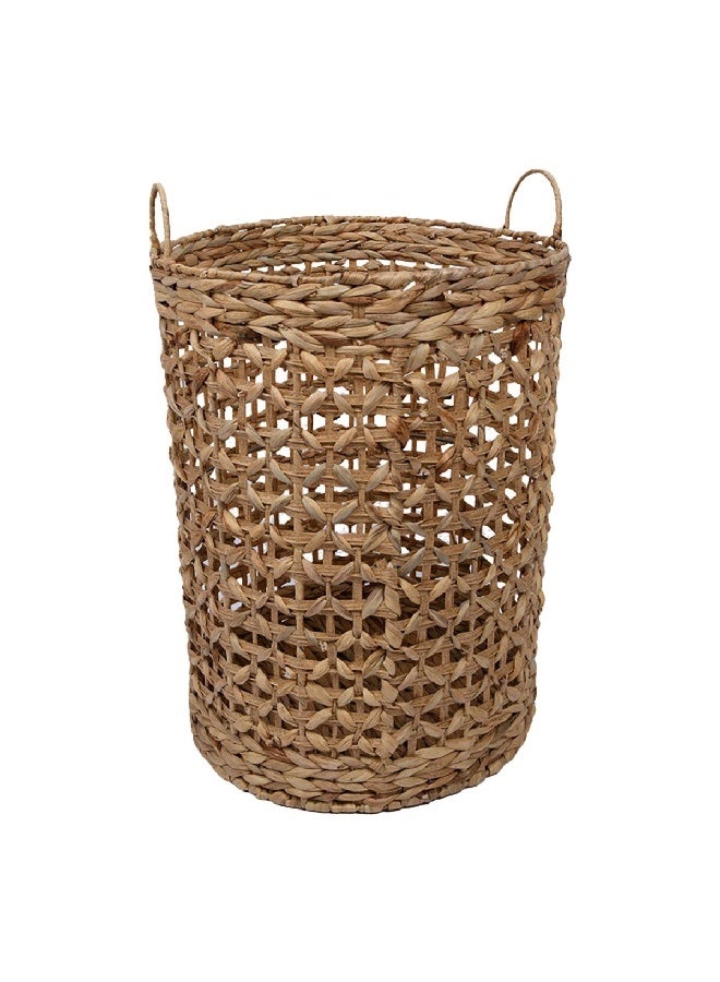 HoneyBee Cylindrical Portable Bamboo Laundry Basket with Handle Brown 60 x 40 x 40 cm SSB0123A-A - Image 1