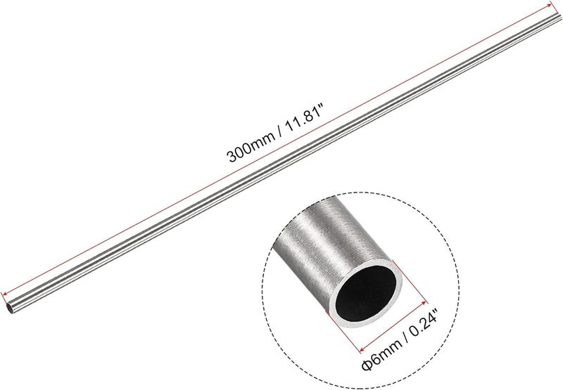 uxcell 304 Stainless Steel Round Tube 6mm OD 0.5mm Wall Thickness 300mm Length 3 Pcs - Image 2