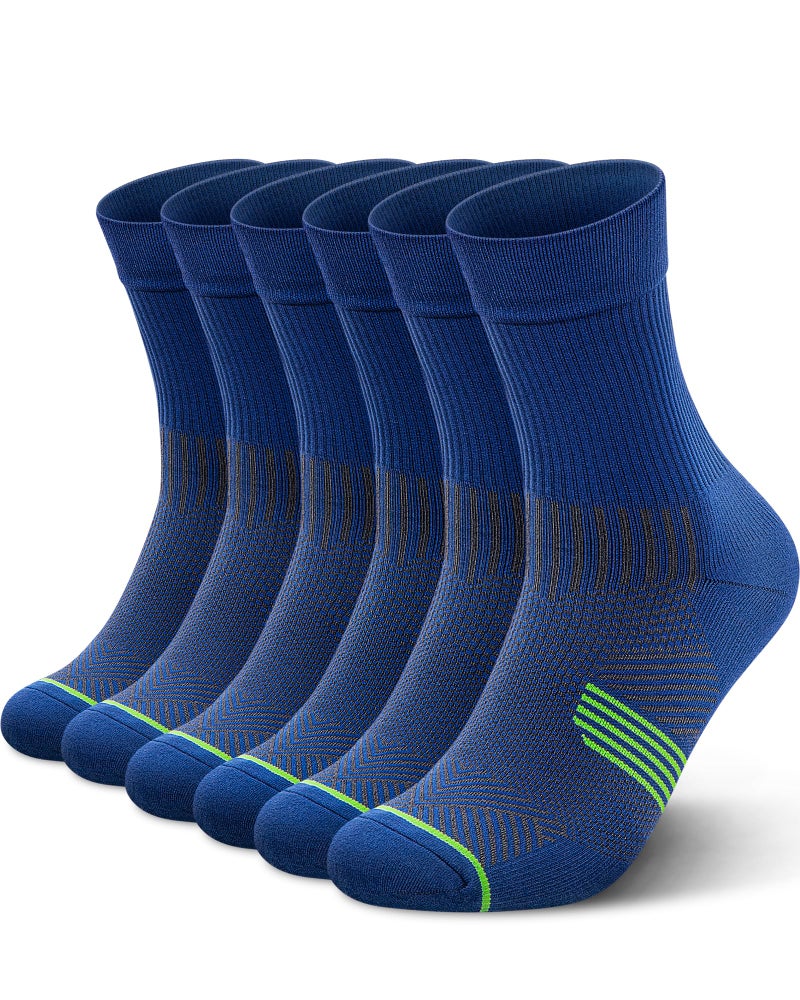 PAPLUS 3 Pairs Running Compression Socks for Men & Women, Atheltic Crew Socks with Cushion, Arch Support for Hiking, Cycling - Image 1