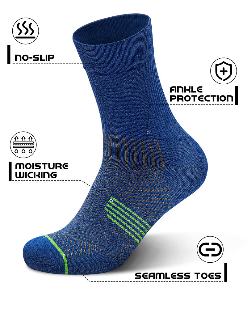 PAPLUS 3 Pairs Running Compression Socks for Men & Women, Atheltic Crew Socks with Cushion, Arch Support for Hiking, Cycling - Image 3