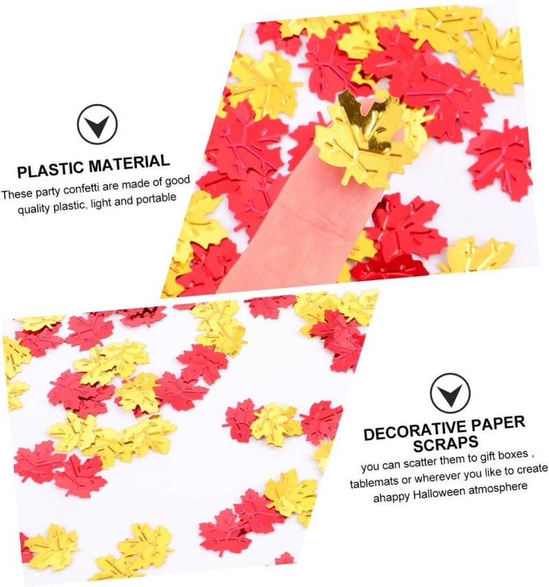 STAHAD حلوى هالوين على شكل أوراق القيقب (Confetti)، 3 أكياس، 5400 قطعة – أوراق خريفية صناعية لزينة طاولات الحفلات في عيد الشكر والخريف - Image 3