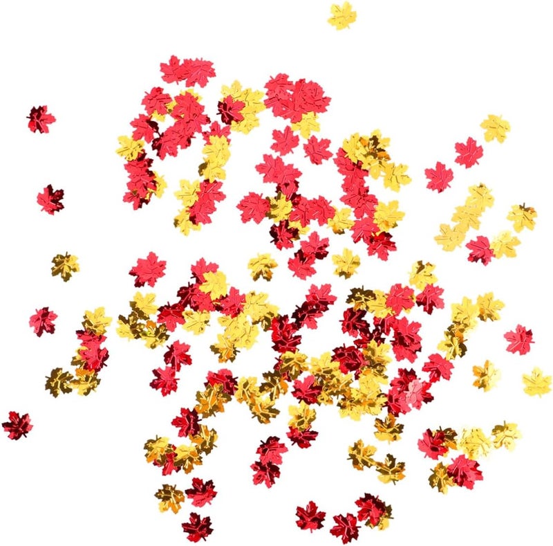 STAHAD حلوى هالوين على شكل أوراق القيقب (Confetti)، 3 أكياس، 5400 قطعة – أوراق خريفية صناعية لزينة طاولات الحفلات في عيد الشكر والخريف - Image 1