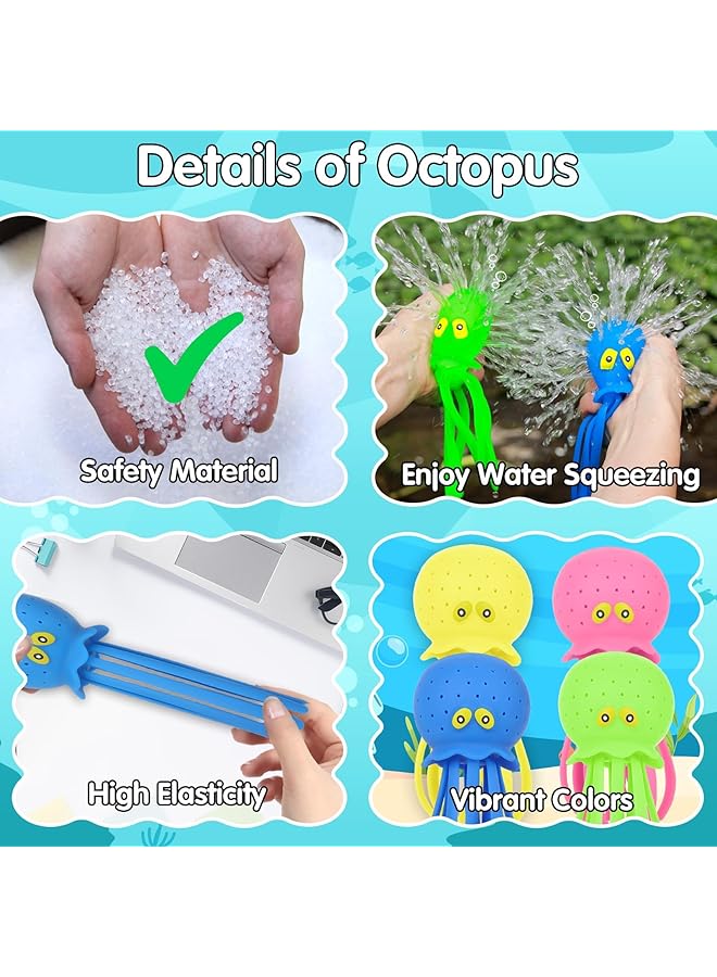 Excefore Octopus Bath Toy Water Pool Toys For Toddlers Splash Balls For Kids Summer Swimming Toys Ages 3 8 (4Pcs) - Image 3