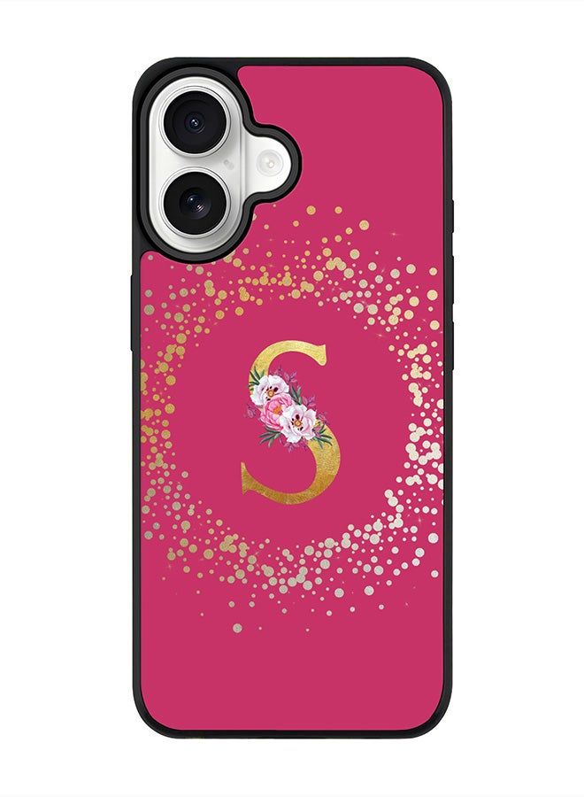 Stylizedd iPhone 17 Case, [Compatible with MagSafe] Slim Magnetic cover Phone Case iPhone 17 -Custom Monogram Floral - S ( Deep Pink ) - Image 1