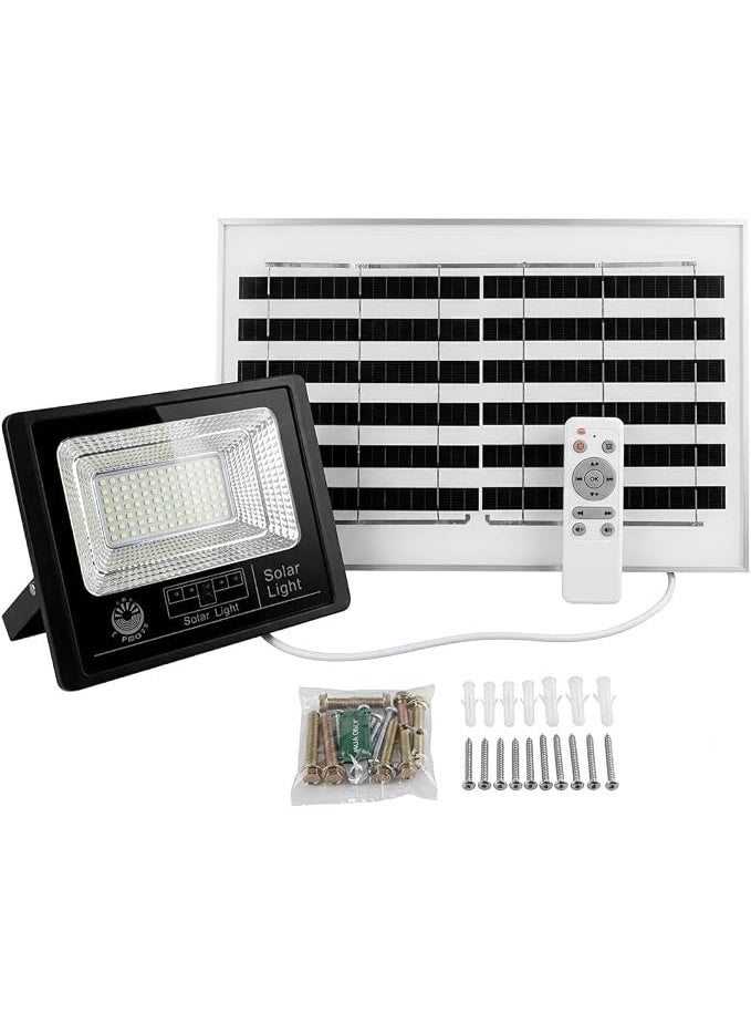 Solar Flood Light, Outdoor 6000W IP65 Waterproof LED Solar Powered Light with Remote Control and Solar Panel for Yard, Garage, and Street Lighting - Image 4
