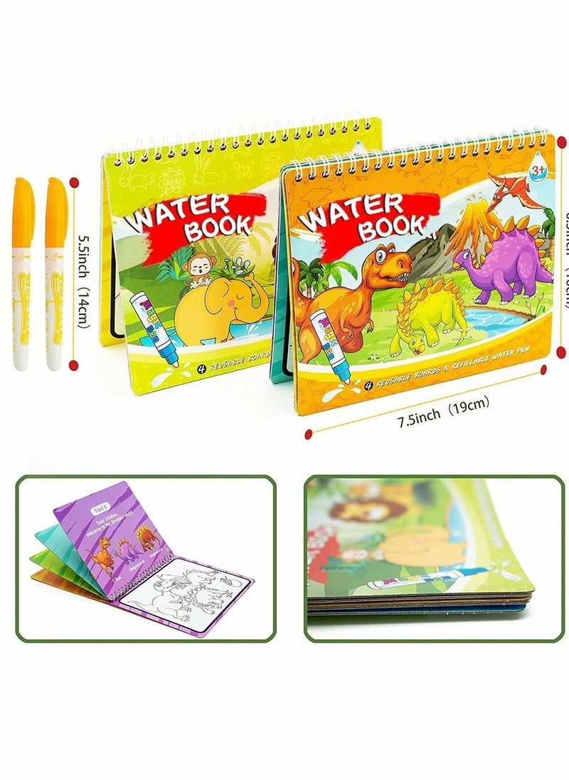 Y&D Graffiti Book Water Picture Album Children's Drawing Board, Reusable Reveal Activity Books for Kid, Doodle Game Girl & Boy 3-5 Year Old (Dinosaur Animal)  - Image 2
