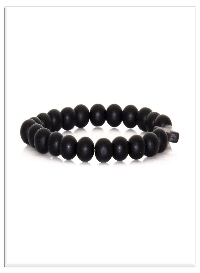 Xusamss Fashion Cross Bracelet 8MM Matte Agate Bead Elastic Bracelet - Image 5
